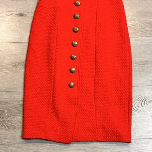 Anthropologie Maeve Button Down Quilted Red Dress‎ Size XS Xsmall Petite Women thumbnail 3