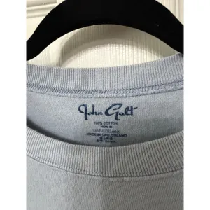 John Galt Malibu California Long Sleeve Graphic Cropped Tee Light Blue Cotton OS thumbnail 4