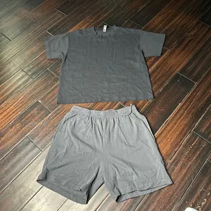 Crewneck tee shirt and shorts set Los Angeles Apparel basic cotton thumbnail 1