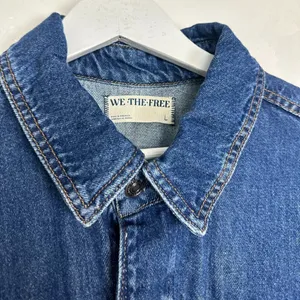 FREE PEOPLE Marci Denim Jumpsuit in Wash Sapphire Blue Size Large thumbnail 6