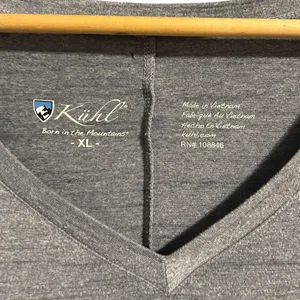 KÜHL Gray V Neck Short Sleeve Performance Tee Shirt XL thumbnail 5