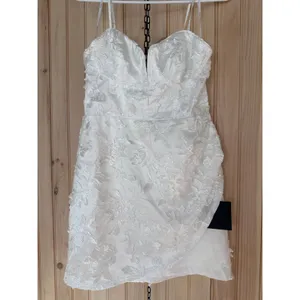 NWT Lulus Immense Elegance White Floral Embroidered Bustier Mini Dress Party M thumbnail 2