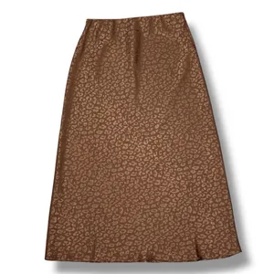Mi Ami Francesca’s Satin Animal Print High Waist Midi Slip Skirt‎ Brown Small thumbnail 13