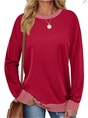 Fantaslook Women’s Crewneck Sweatshirt Pink Long Sleeve Pullover Size Medium thumbnail 1