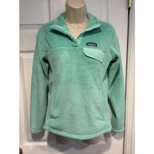 Patagonia Womens‎ Aqua Turquoise Snap T Synchilla Fleece Pullover Jacket 25443 S thumbnail 2