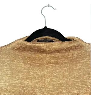 Banana Republic Mock Neck Thin Sweater Dark Tan Soft Knit thumbnail 2