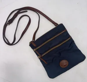 Dooney & Bourke Nylon‎ North South Triple Zip Crossbody Bag Purse Navy thumbnail 1