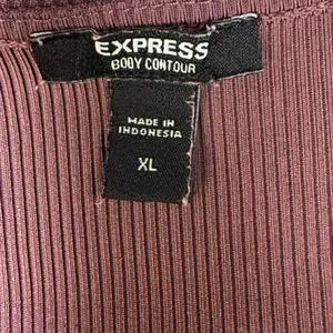 Express Mauve Ribbed Tank Bodysuit thumbnail 3
