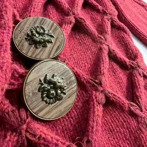 Leifsdottir XS Lisel Cardigan‎ Burgundy Wool Knit Peplum Goblin Viking Valentine thumbnail 6