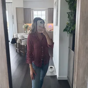 American Rag Burgundy Checkered Button Down Shirt (Size Small) thumbnail 2