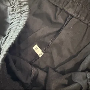 Women's Linen Cotton Style Pull On Drawstring Waist Black Pants Size M #260687 thumbnail 6