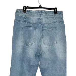 Vervet Women Jeans Distressed Tie Belted Patch Pocket Super High Denim‎ Sz. 34 thumbnail 9