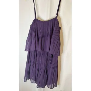 EXLURA Romper Dress Spaghetti Strap Pleated Romper sz. L thumbnail 8