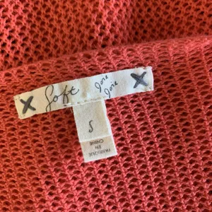 Soft Joie Crochet Top Small Coral Long Sleeve Sheer Boho Festival thumbnail 5
