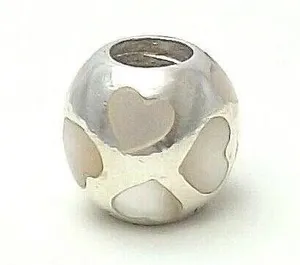 Pandora Mother of Pearl Love Me Hearts Charm 💗 thumbnail 1