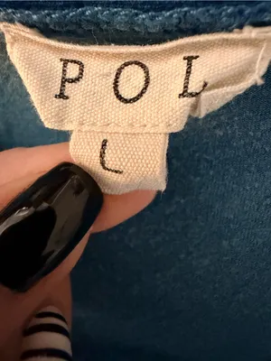 POL Blue 1/2 lace sleeve v-neck tee thumbnail 4