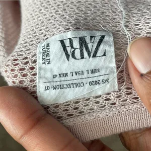 ZARA | Pink Loose Knit Lightweight Short Sleeve Top Sz L thumbnail 8