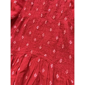 J.Crew Meadow Dress Small Red Smocked‎ Floral Midi Sundress Cottagecore Prairie thumbnail 5