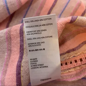 Anthropologie Maeve Lisa striped linen blend top‎ Sz S thumbnail 3