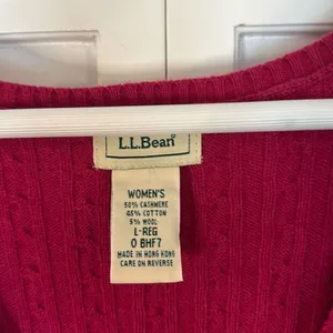 L.L. Bean cashmere wool cableknit vneck sweater vest large thumbnail 4