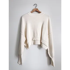 Free People Ivory Easy Street Ribbed Sweater S thumbnail 2