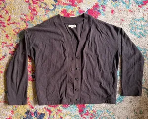 Madewell Button Cardigan Front V-Neck Black XS thumbnail 1