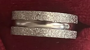 &merci Stainless Steel Silver w/ Beveled Design & Shimmer Finish 6mm Band Size 6 NWT thumbnail 1