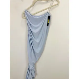 Betsy & Adam Jersey Ruched Sleeveless Asymmetrical Maxi Dress Blue US 2 NWT thumbnail 8