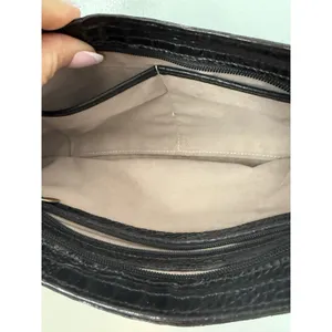 Brahmin black Anytime‎ Mini Melborn Croc Leather Shoulder Bag Hobo Luxury thumbnail 6
