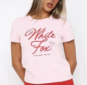 White Fox Relaxed Baby Tee With Love Pink NWT thumbnail 1