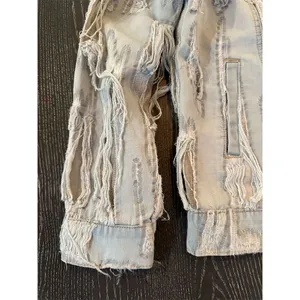 True Religion Women's Distressed Denim Jacket Blue Size M Casual Button Front thumbnail 6
