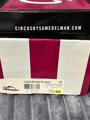 Circus by Sam Edelman Navy Suede T-Strap Sandals with Tan Footbed thumbnail 3
