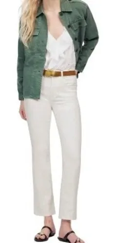 NWT Madewell Mid-Rise Kick Out Crop White Jeans Size 25‎ Denim Pants thumbnail 1