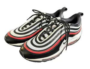 Nike Air Max 97 Black White Red Croc Print Sneakers Chicago Bulls Shoes Womens 8 thumbnail 1