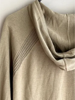 Athleta Evergreen Hoodie Sweater Pullover Olive Green Knit XS thumbnail 7