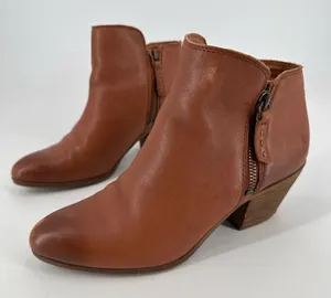 Frye Judith Zip Ankle Bootie Whiskey Cognac Brown‎ Size 7 Double zipper boot thumbnail 1