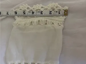 White Crochet-Trim Peasant Top - swim coverup or blouse thumbnail 8
