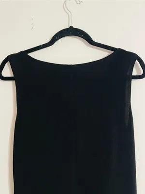 Vintage 90s Ronni Nicole Sleeveless Black Shift Dress Crochet Beaded Collar Sz 8 thumbnail 13