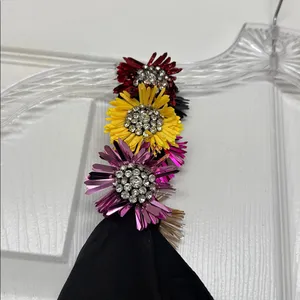 Queen Of Sparkles Black Flower Strap Dress thumbnail 7