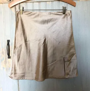 Verge Girl Gold Mini Skirt With Slit thumbnail 2
