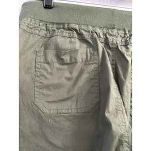 Palm Rio Womens Olive Green Floral Embroidered Cropped Jogger Pants Size M thumbnail 12