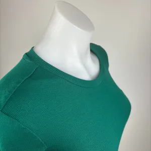 Zara Women's Green Crew Neck Long Sleeve Stretch Fitted Rib Bodysuit Top Size S thumbnail 4
