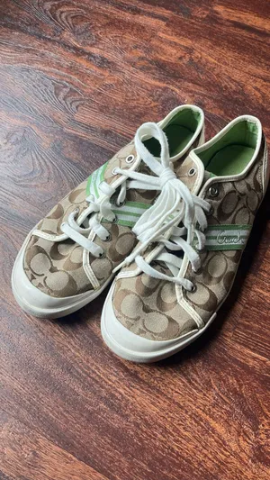 Vintage Coach Green Signature C Jacquard Polly Sneakers Sz 10 Y2K⁠ thumbnail 2