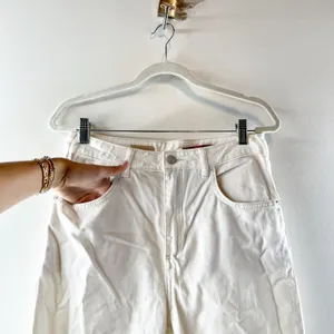 Pilcro Anthropologie Joey Straight Leg High Rise Jeans Distressed White 28 thumbnail 8
