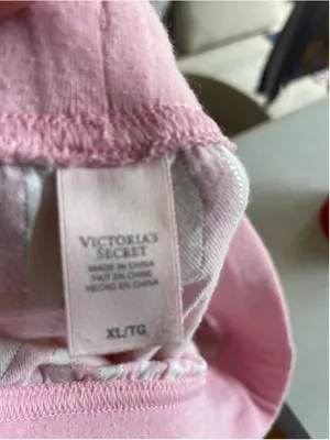 Women's Victoria's Secret Pink & White Striped Pajama Pants XL thumbnail 2