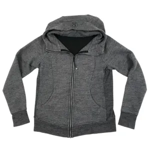 LULULEMON Scuba Hoodie Light Cotton Fleece Sz 10 Gray Everyday Outdoor Travel thumbnail 7