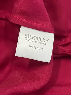 Women's 100% silk SilkSilky Satin A-Line Dress in Deep Magenta size L thumbnail 6