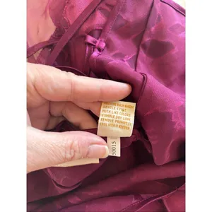 Vintage Victorias Secret Satin Teddy Lingerie Gold Label Maroon Floral Size M thumbnail 3