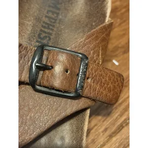Mephisto Women Tan Leather Thong Buckle Cork‎ Footbed Sandals Size 38 thumbnail 8