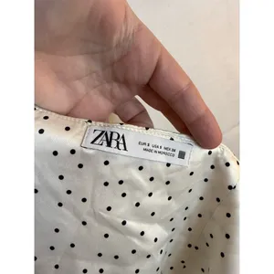 Zara Dress Womens Size S Ivory Polka Dot Halter Ruched Bodycon Midi thumbnail 8